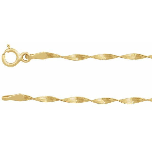 Twisted Gold Herringbone Chain