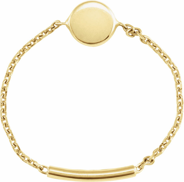 Gold Disc Chain Ring