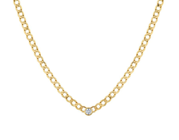 Diamond Curb Chain Necklace
