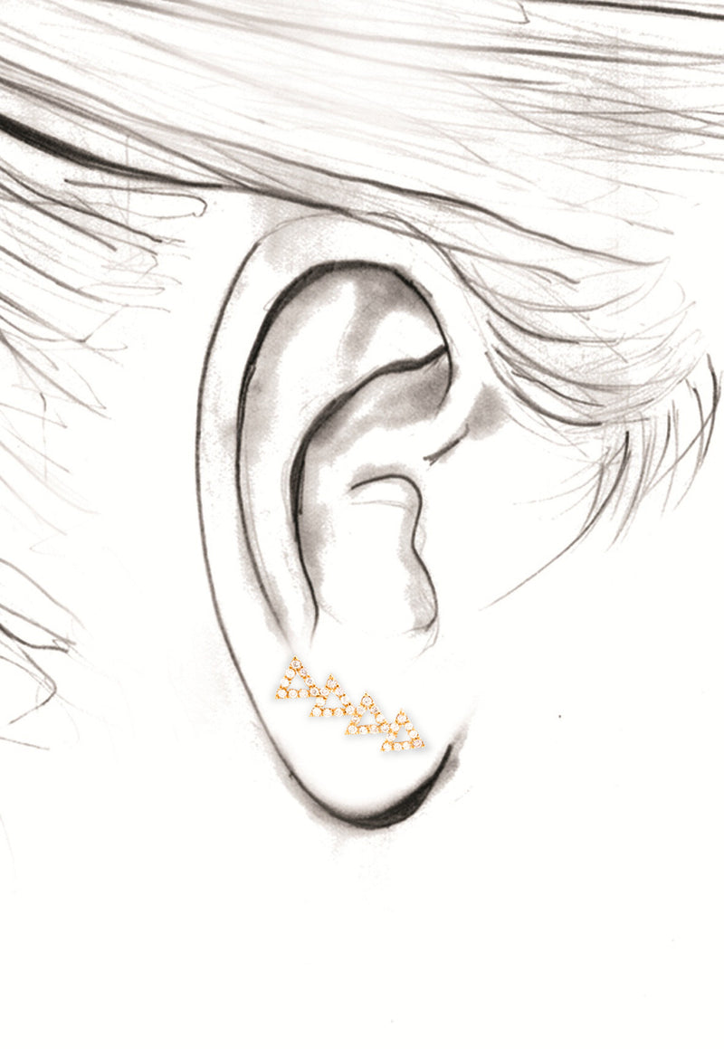 Pave Diamond Cutout Triangle Earring