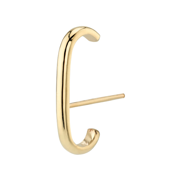 Solid Gold Thick Suspender Cuff Earring