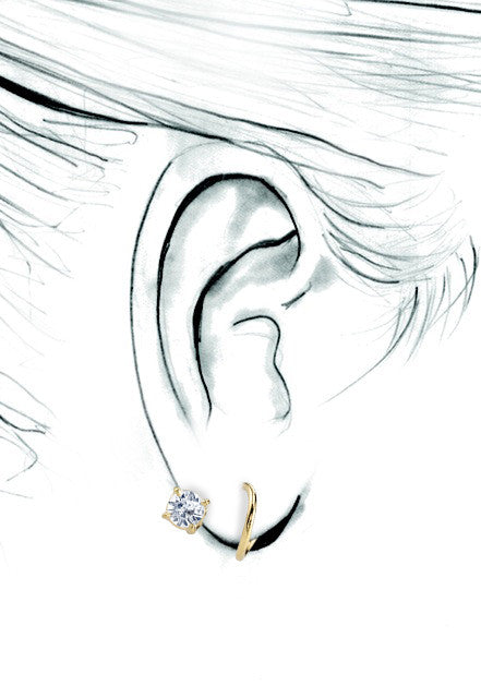 White Topaz Round Spiral Earring