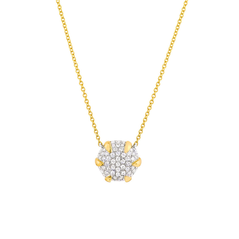 Diamond Puff Round Necklace