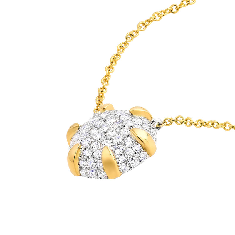 Diamond Puff Round Necklace