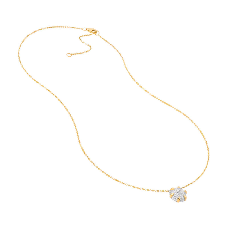 Diamond Puff Round Necklace