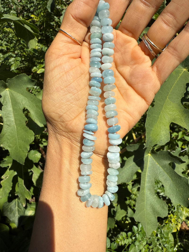 Hand Knotted Aquamarine Necklace