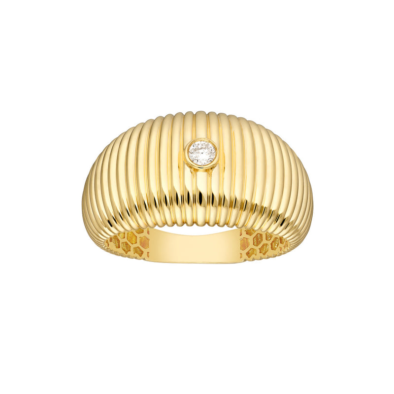 Diamond Ribbed Ring