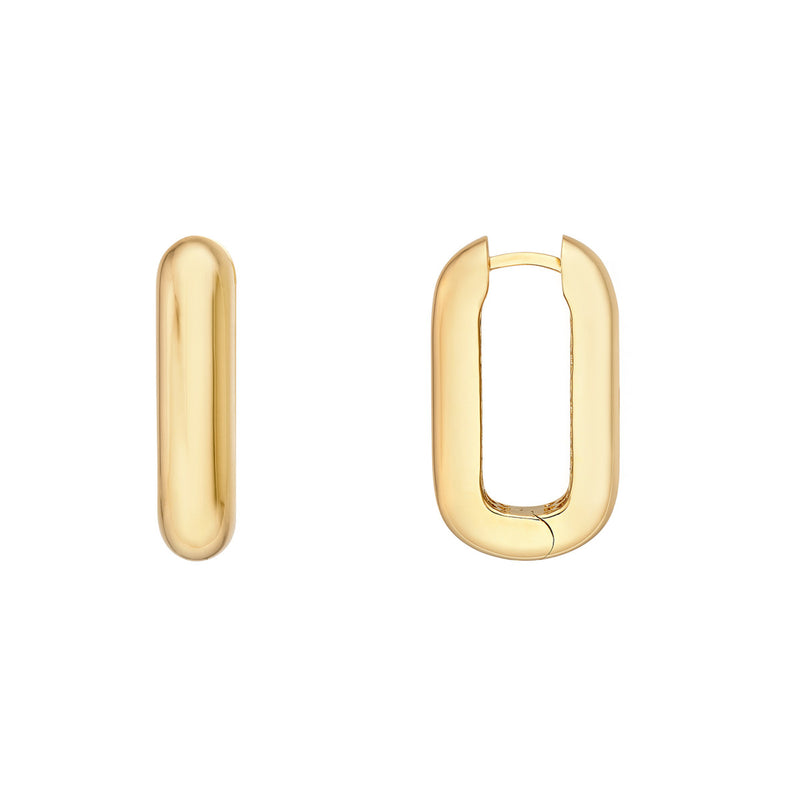 Gold Oval Hoops