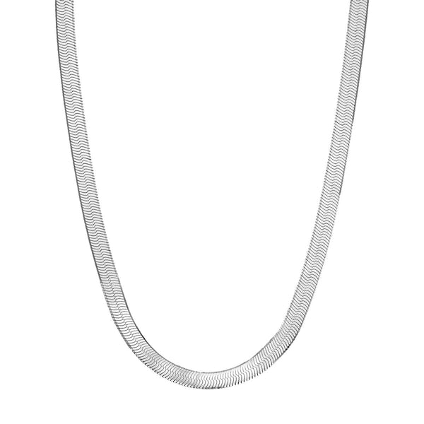 Sterling Silver Herringbone Necklace - 7mm