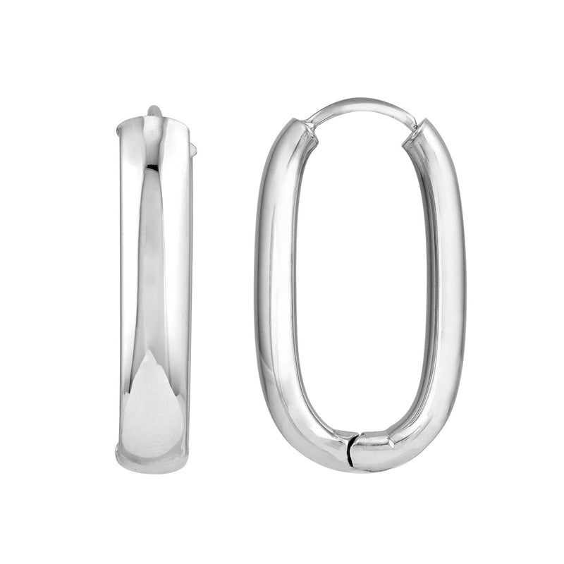 Sterling Silver Oval Hoops