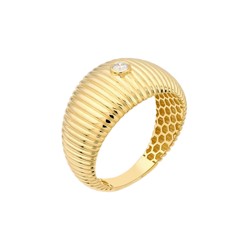 Diamond Ribbed Ring