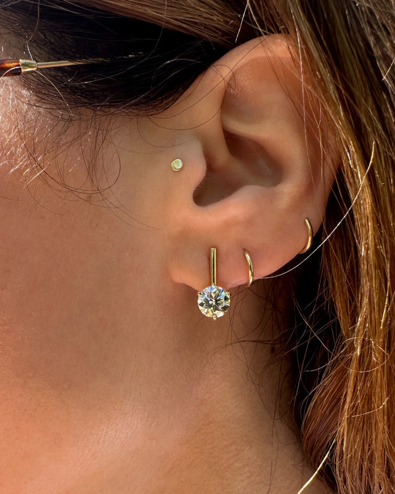 Gold Bar Diamond Stud - 1 Carat
