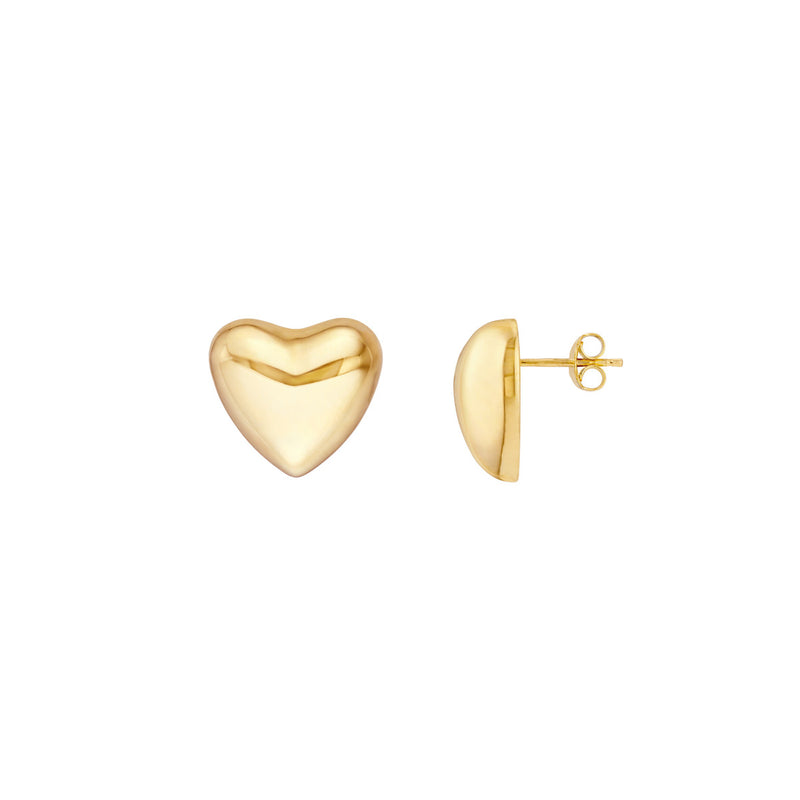 Gold Puffy Heart Earrings