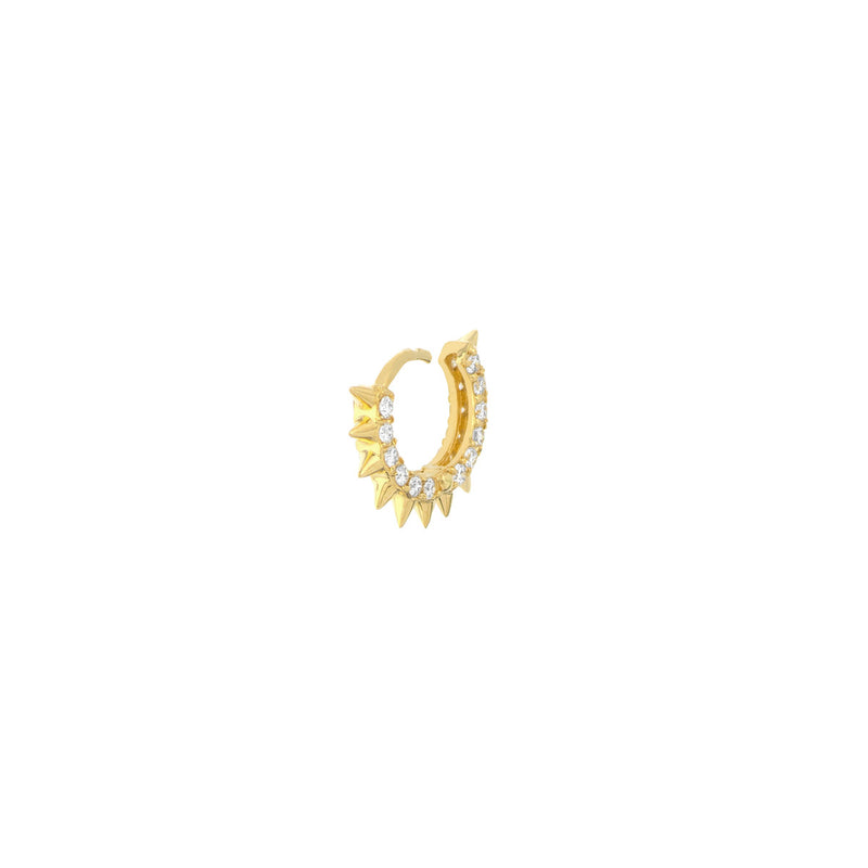 Diamond Spike Huggie Earrings