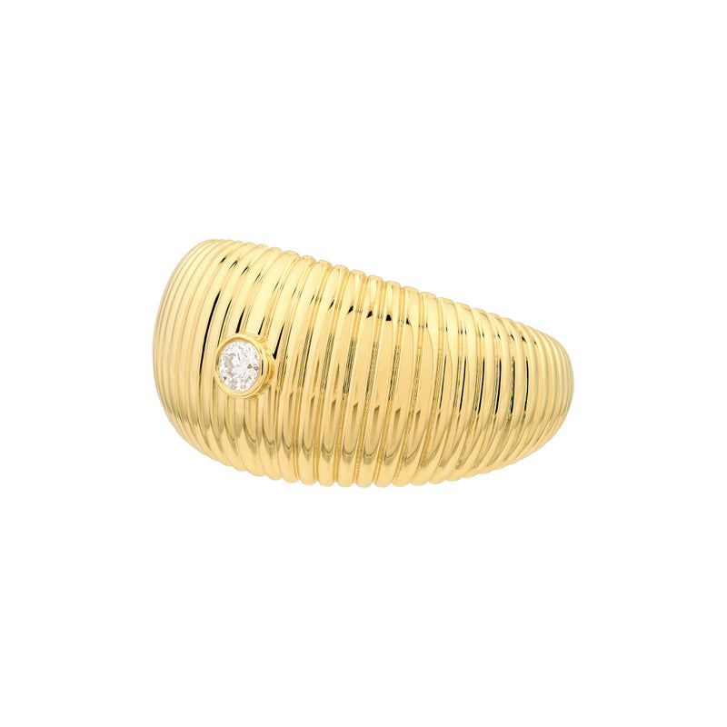 Diamond Ribbed Ring