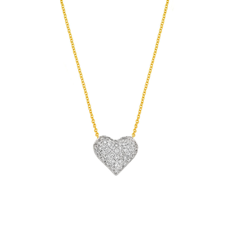 Diamond Puff Heart Necklace