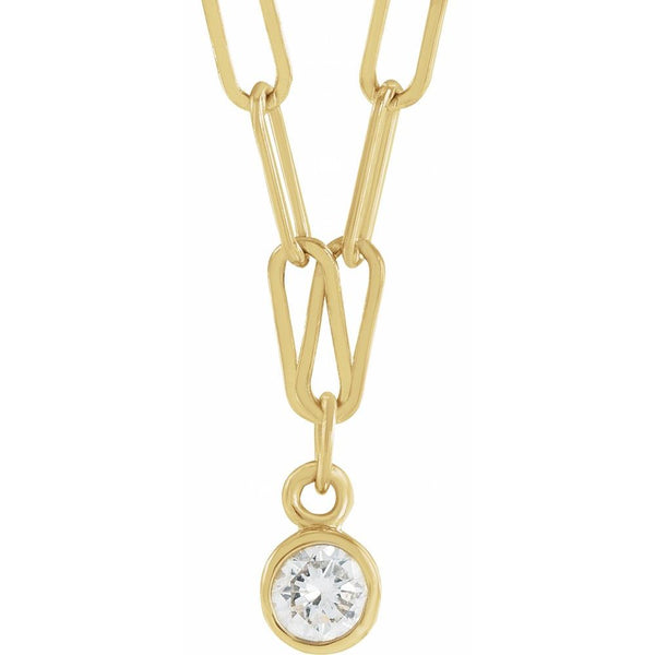 Baby Bezel Diamond Link Necklace
