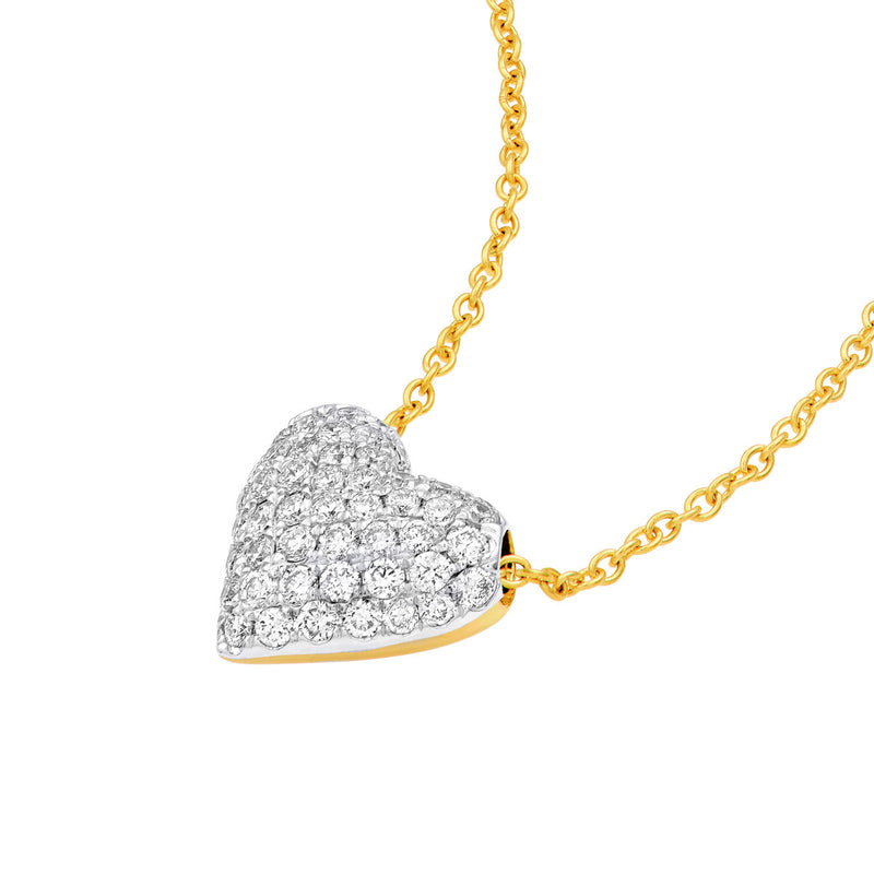 Diamond Puff Heart Necklace