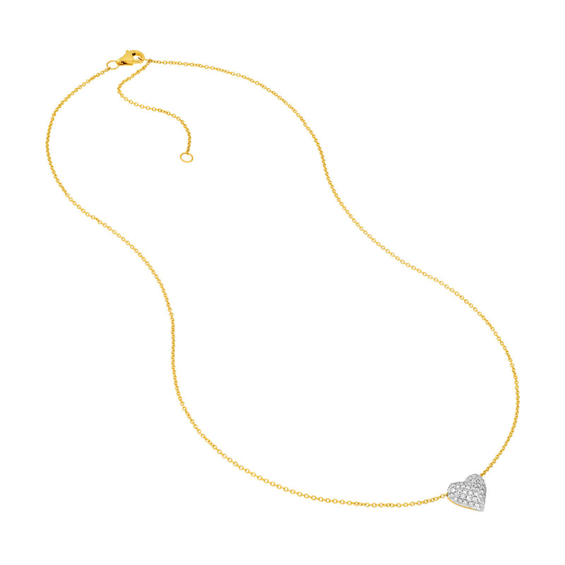 Diamond Puff Heart Necklace