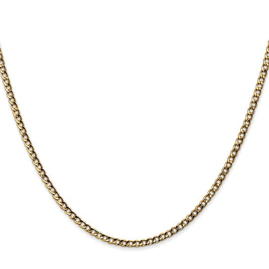 Gold Curb Chain - 2.5mm