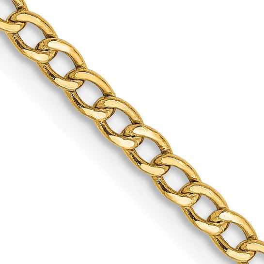 Gold Curb Chain - 2.5mm