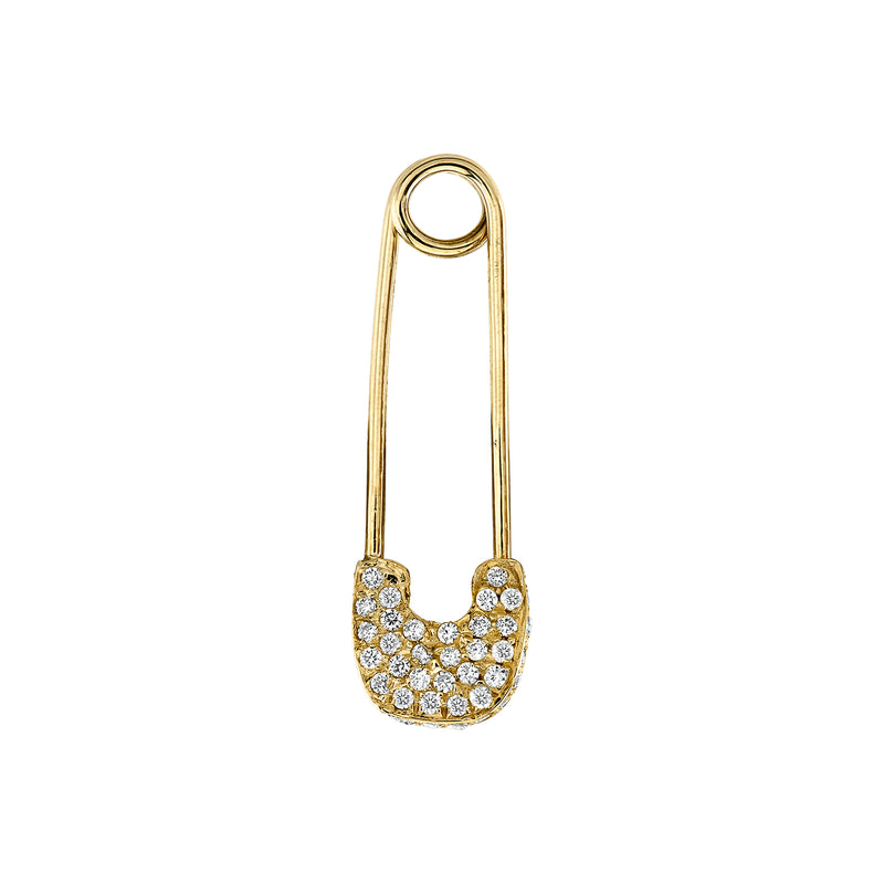 Diamond Safety Pin Earring