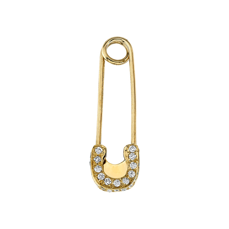 Diamond Safety Pin Earring