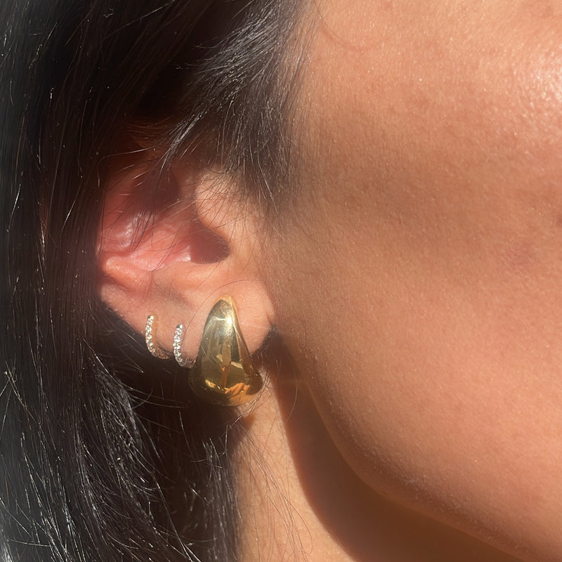Gold Drop Earrings - Large