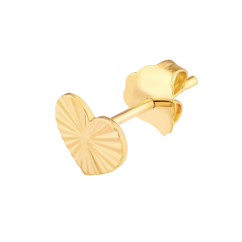 Fluted Heart Earrings