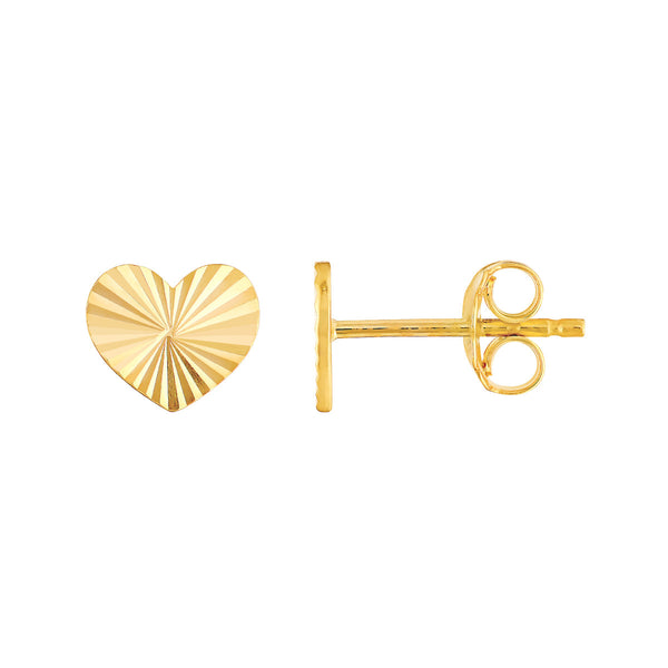 Fluted Heart Earrings