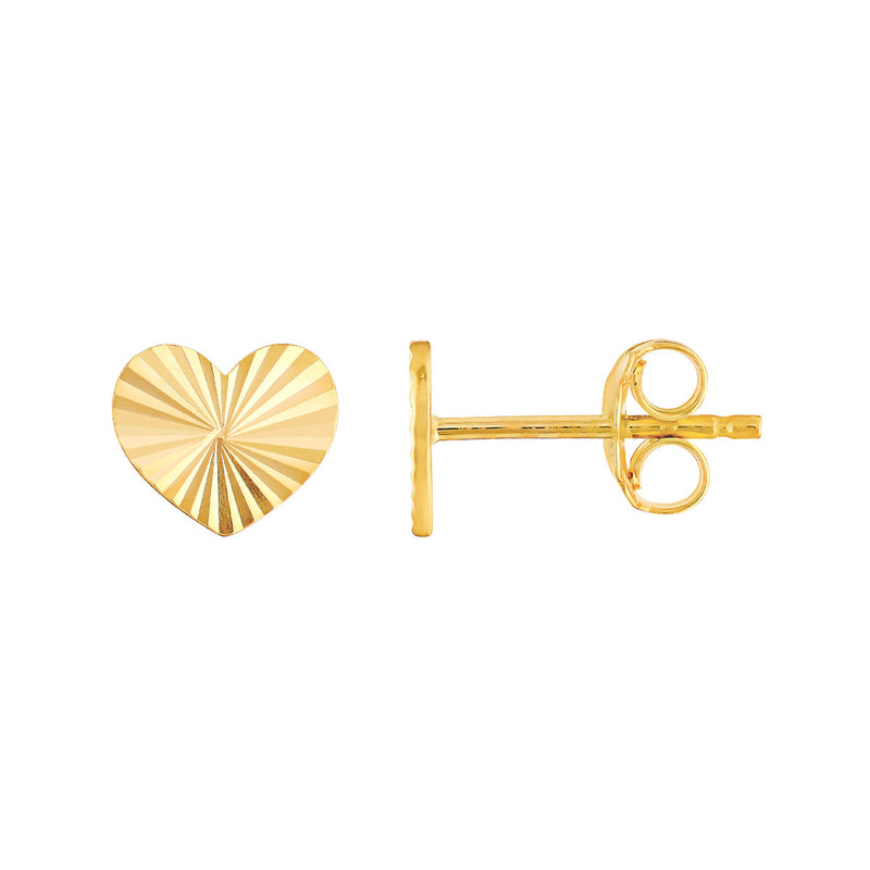 Fluted Heart Earrings