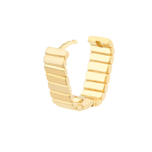 Gold Ribbed Hoops