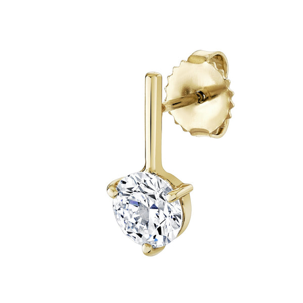 Gold Bar Diamond Stud - 1 Carat