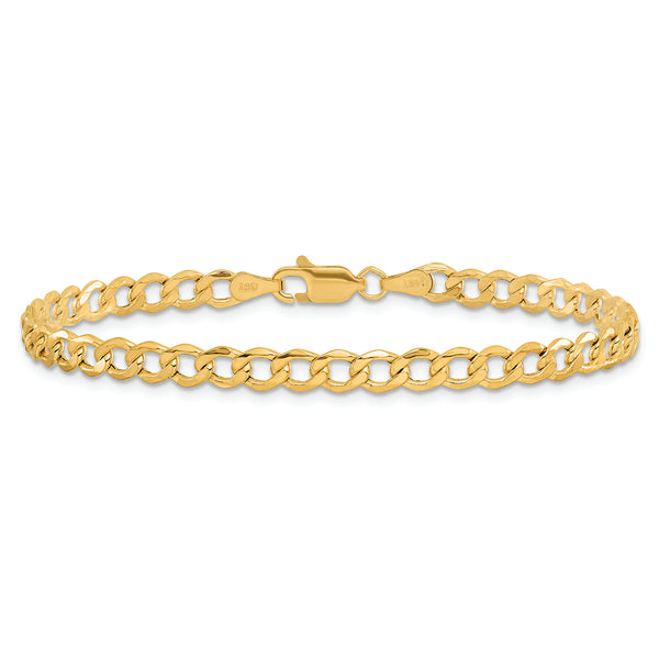 Gold Curb Chain Bracelet - 3.35mm