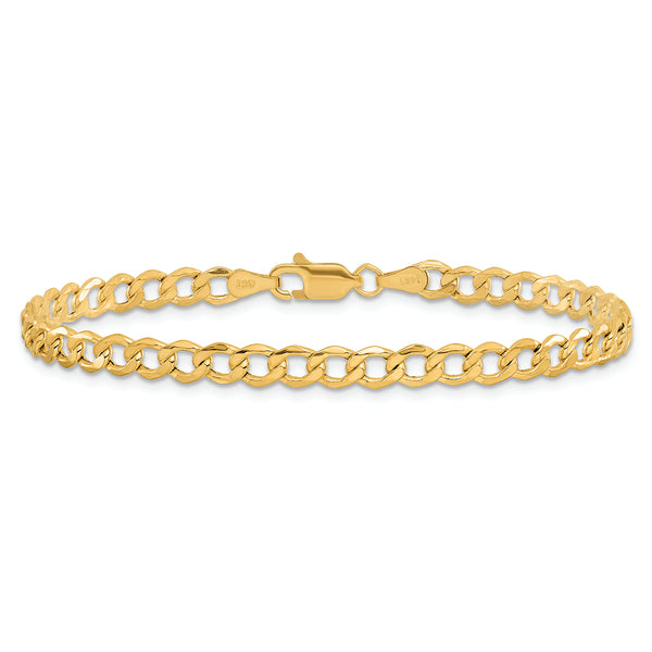 Gold Curb Chain Bracelet - 3.35mm