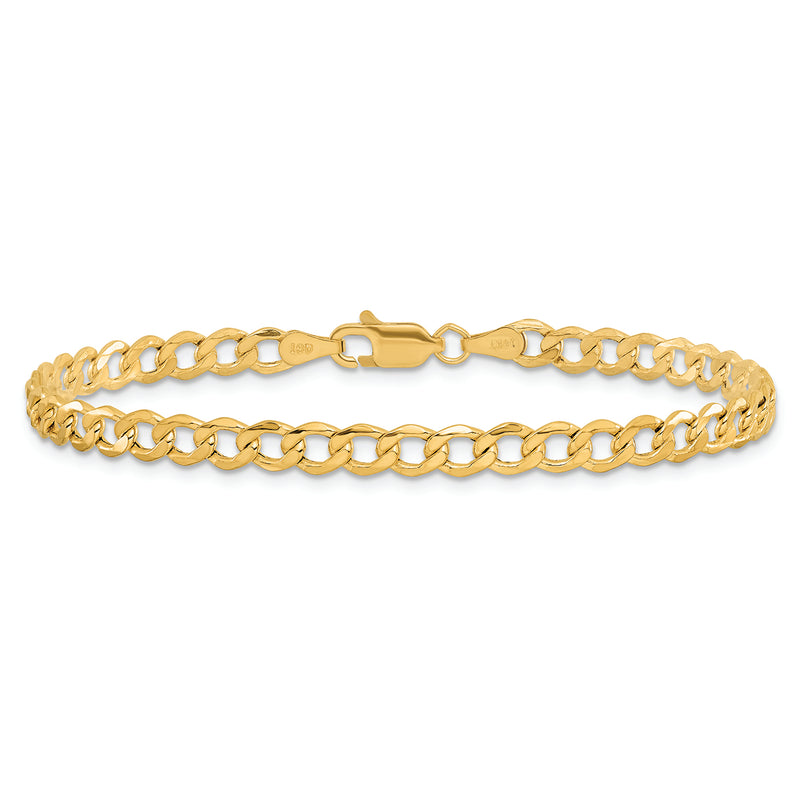 Gold Curb Chain Bracelet - 3.35mm