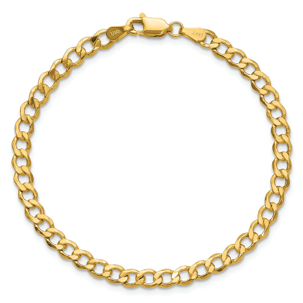 Gold Curb Chain Bracelet - 3.35mm