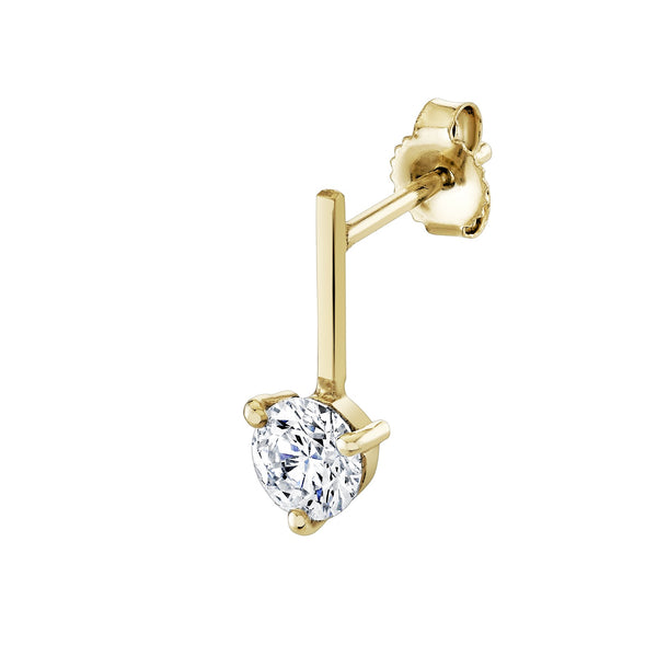 Gold Bar Diamond Stud - 1/2 Carat