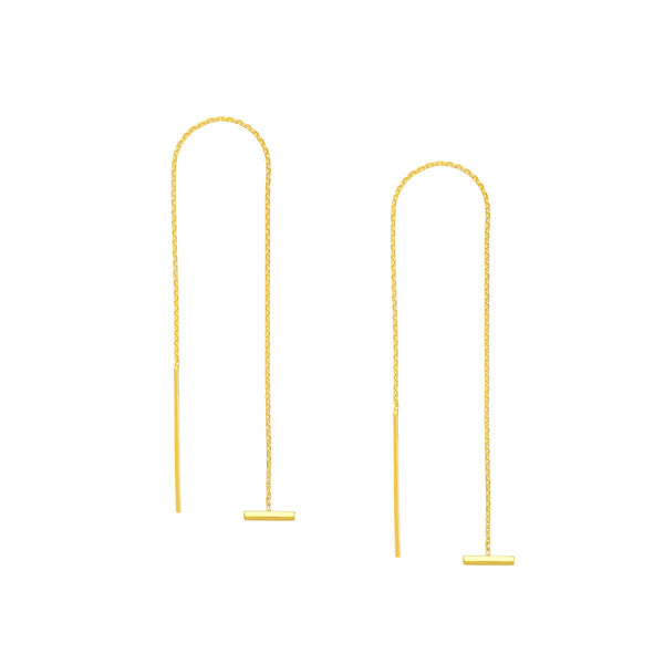 Gold Bar Threader Earrings