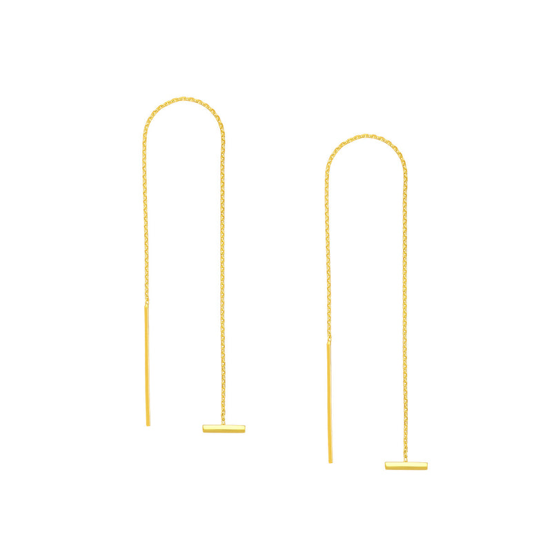 Gold Bar Threader Earrings