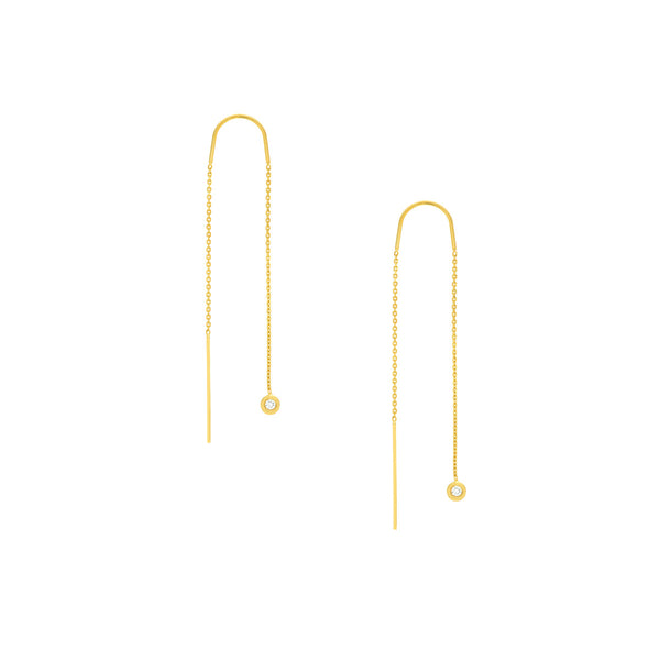Diamond Drop Threader Earrings