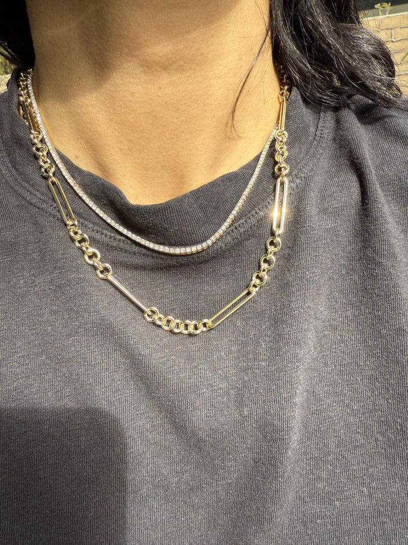Paperclip Rolo Mixed Link Necklace