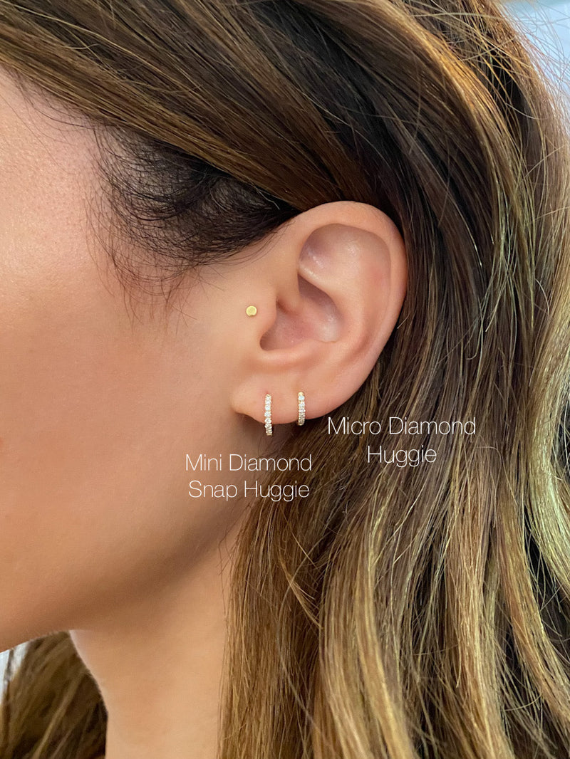 Micro Diamond Snap Huggie