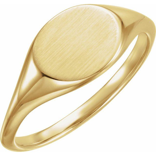 Gold Oval Signet Ring (Engraving Option)