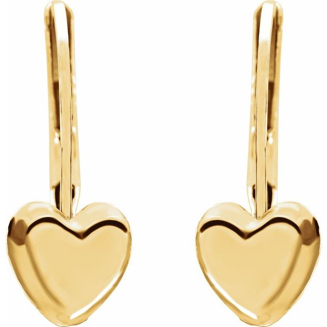 Gold Heart Drop Earrings