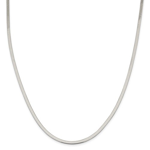 Sterling Silver Herringbone Necklace - 3mm