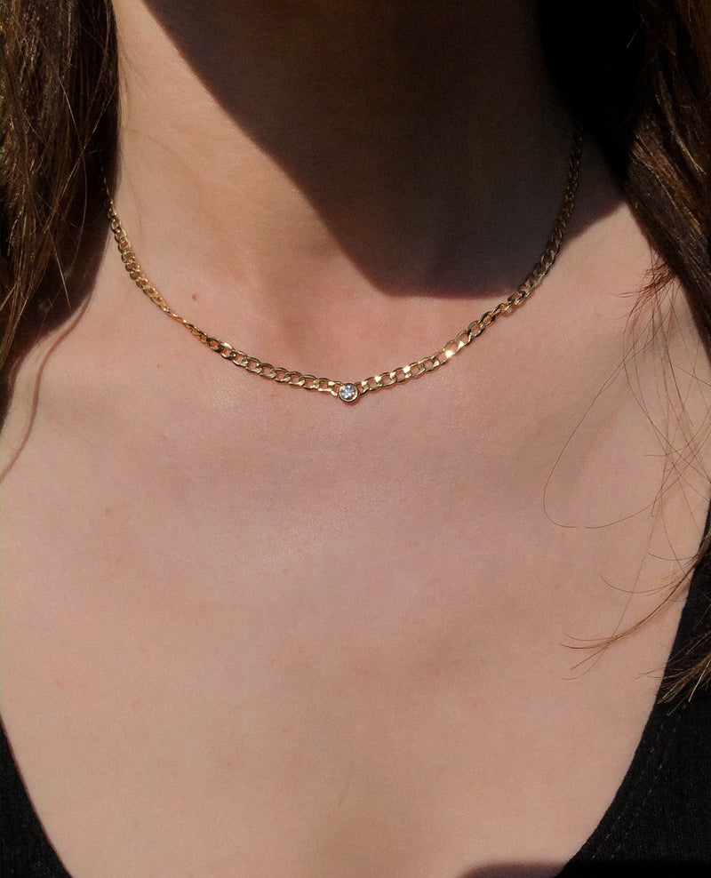 Diamond Curb Chain Necklace