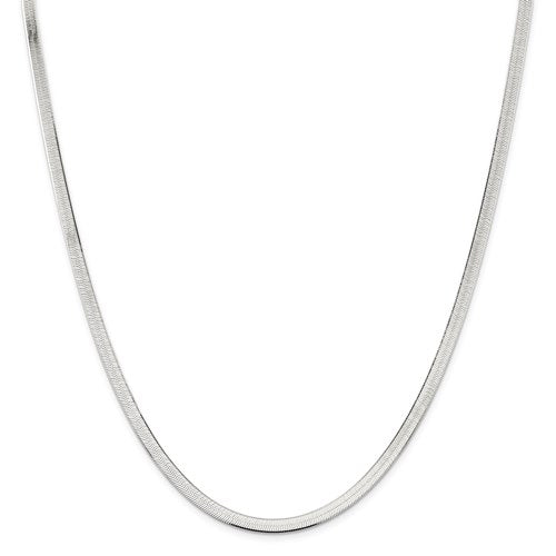 Sterling Silver Herringbone Necklace - 4.5mm