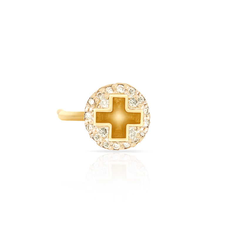 Pave Diamond Screw Earring