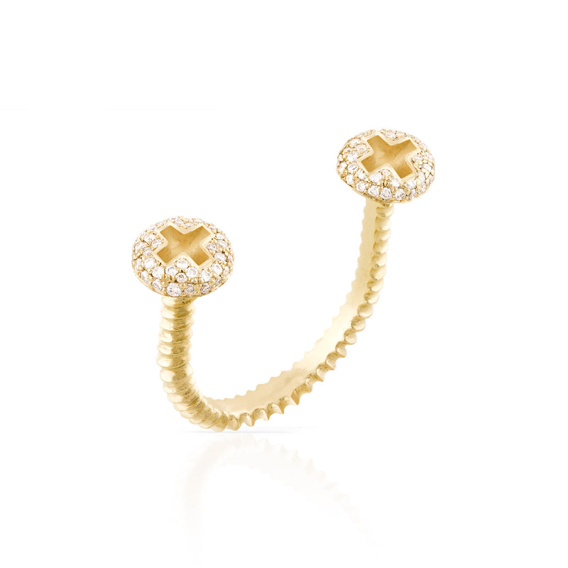 Pave Diamond Screw Ring
